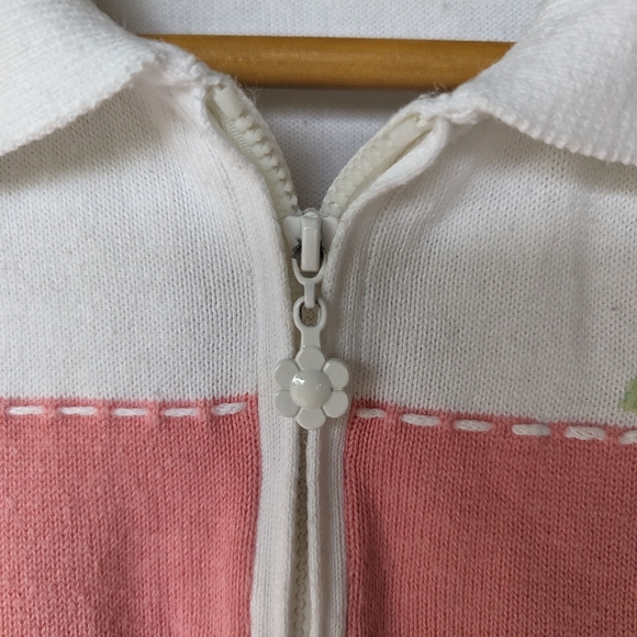 VINTAGE 90s Y2K Alfred Dunner patchwork plaid embroidered polo knit sweater - Picture 8 of 9